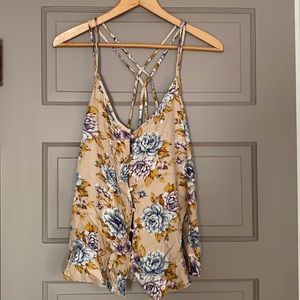American Eagle Yellow Floral Tank